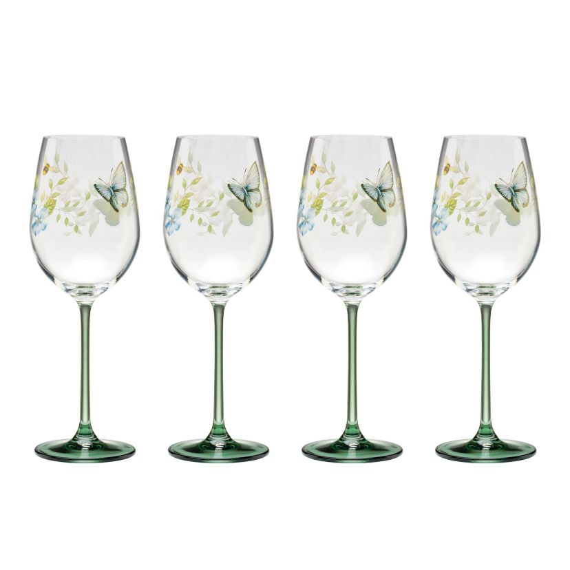 Butterfly Meadow Wine Glasses, Set of 4