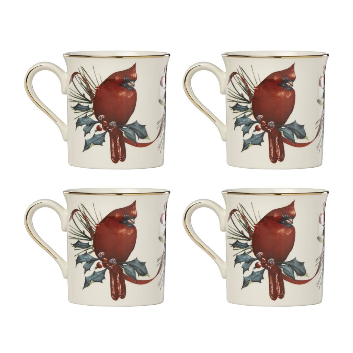 Winter Greetings Mugs, Set of 4