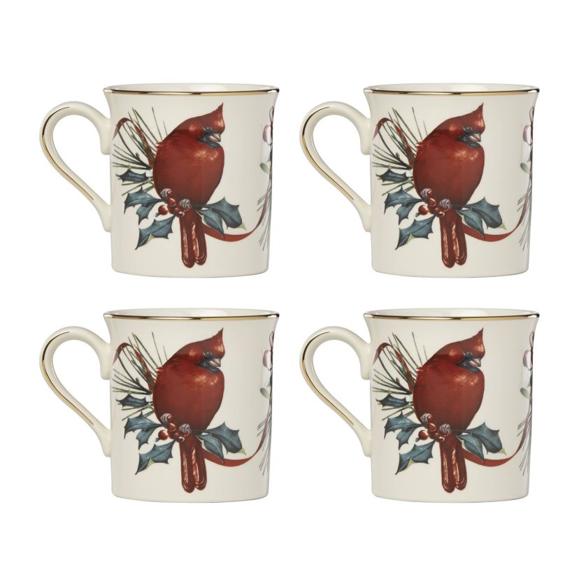 Winter Greetings Mugs, Set of 4
