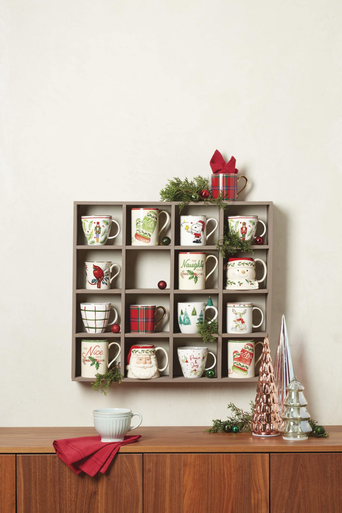 Winter Greetings Mugs, Set of 4