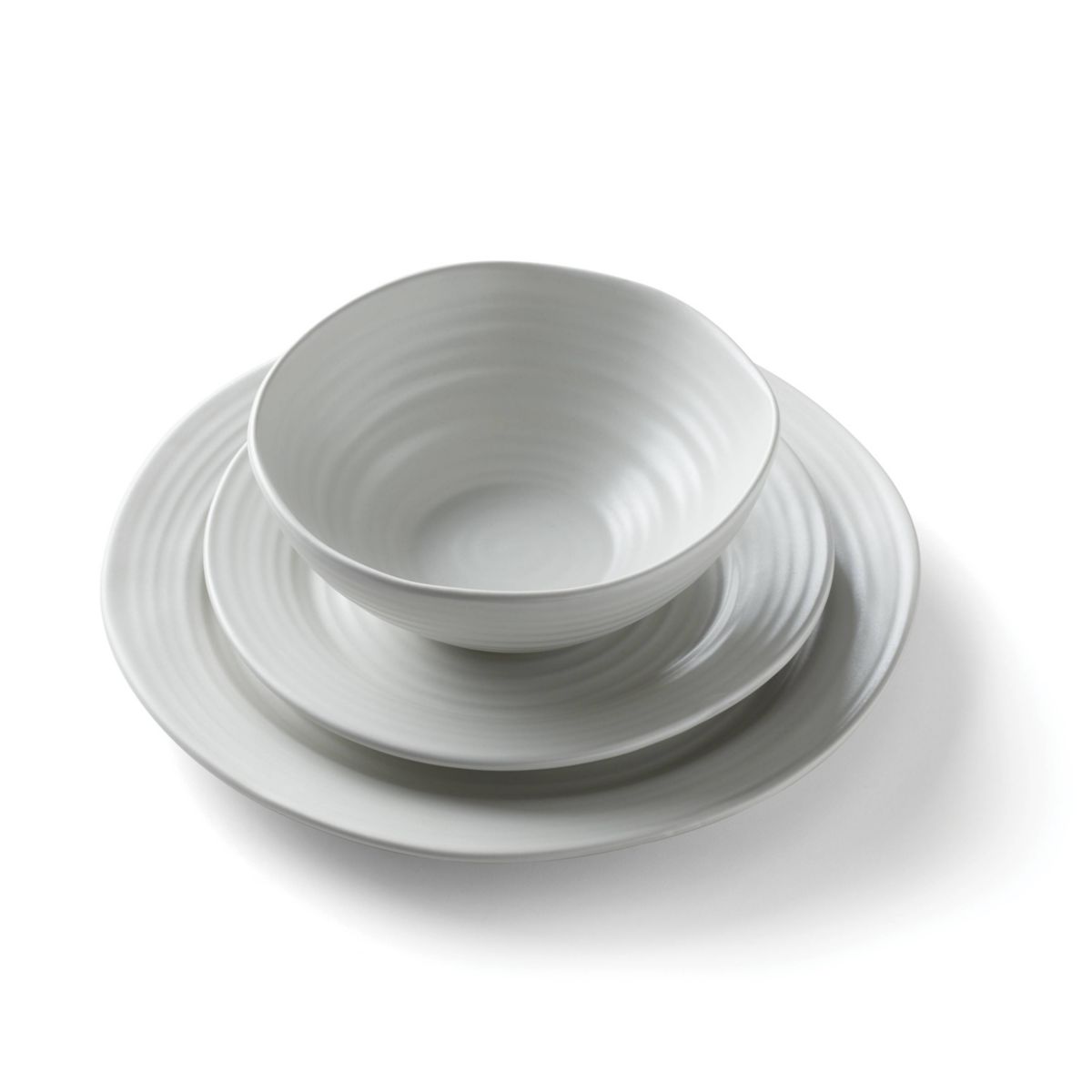 Ridge White 12 Piece Dinnerware Set