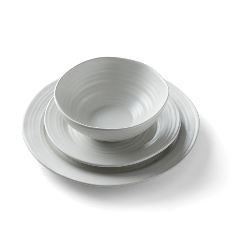 Ridge White 12 Piece Dinnerware Set