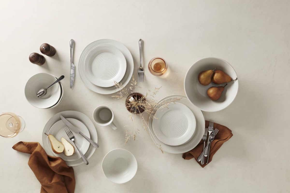 Ridge White 12 Piece Dinnerware Set