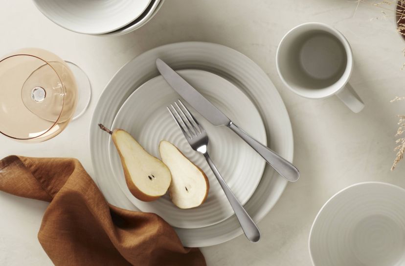 Ridge White 12 Piece Dinnerware Set