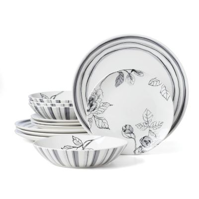 Lenox Sketchbook 12 Piece Dinnerware Set, White