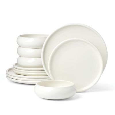ONEIDA Quirk 12-Piece Dinnerware Set, White