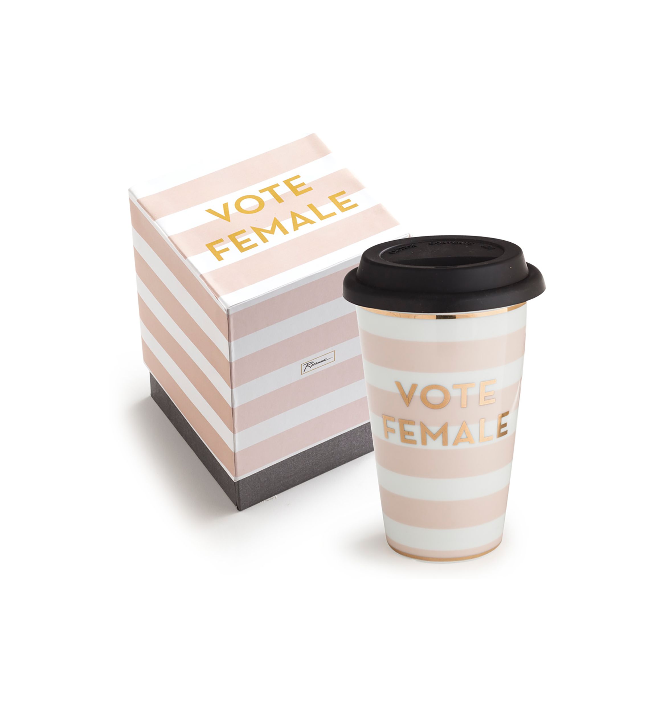 Vote Female Ceramic Travel Mug with Lid 