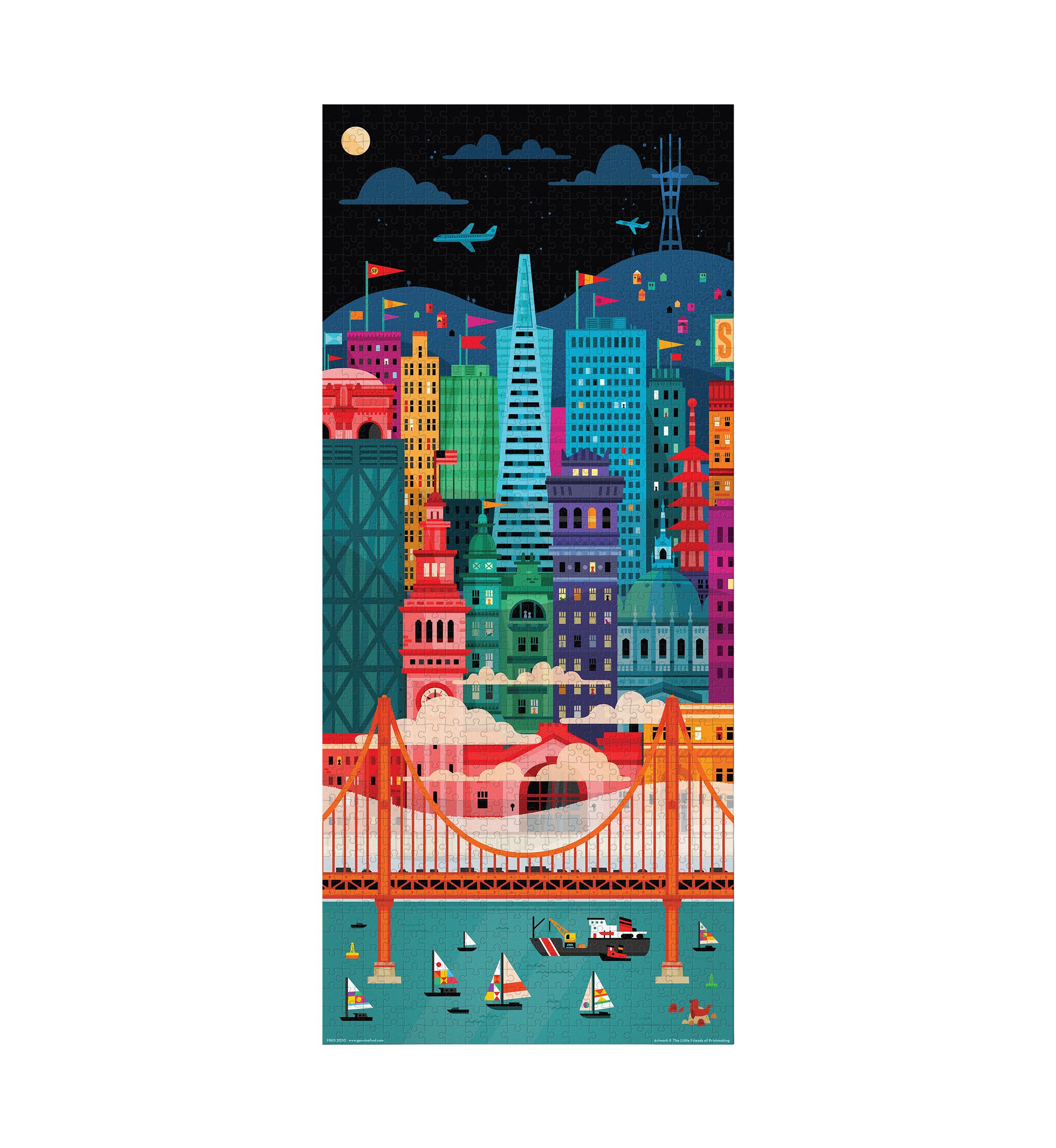 1000 Piece Puzzle: San Francisco by The Little Friends of Printmaking