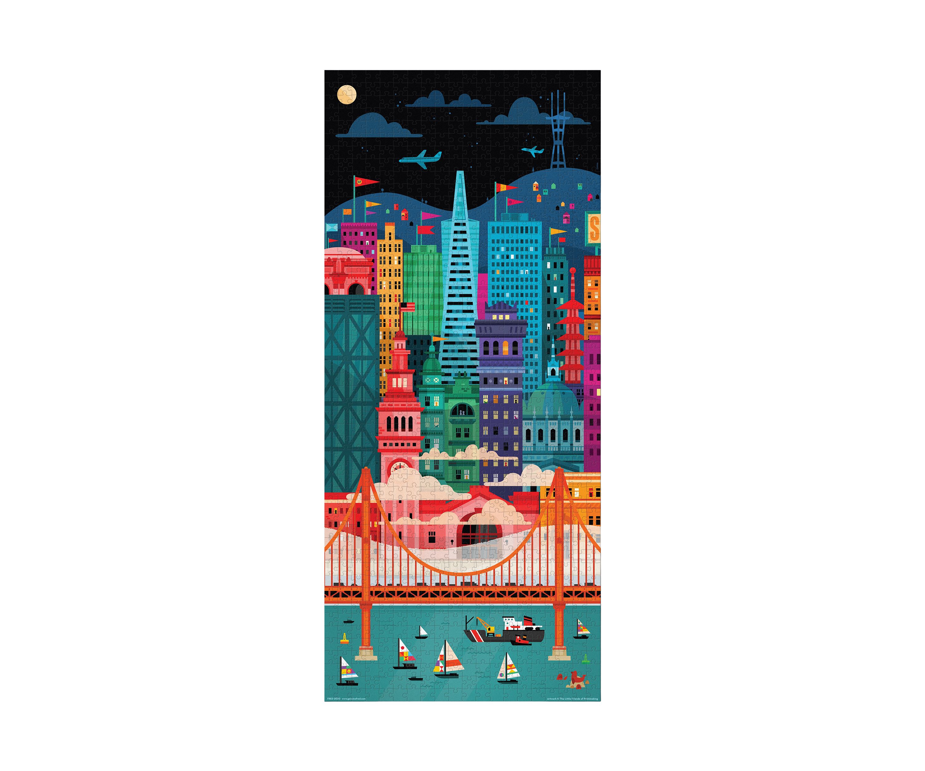 1000 Piece Puzzle: San Francisco by The Little Friends of Printmaking