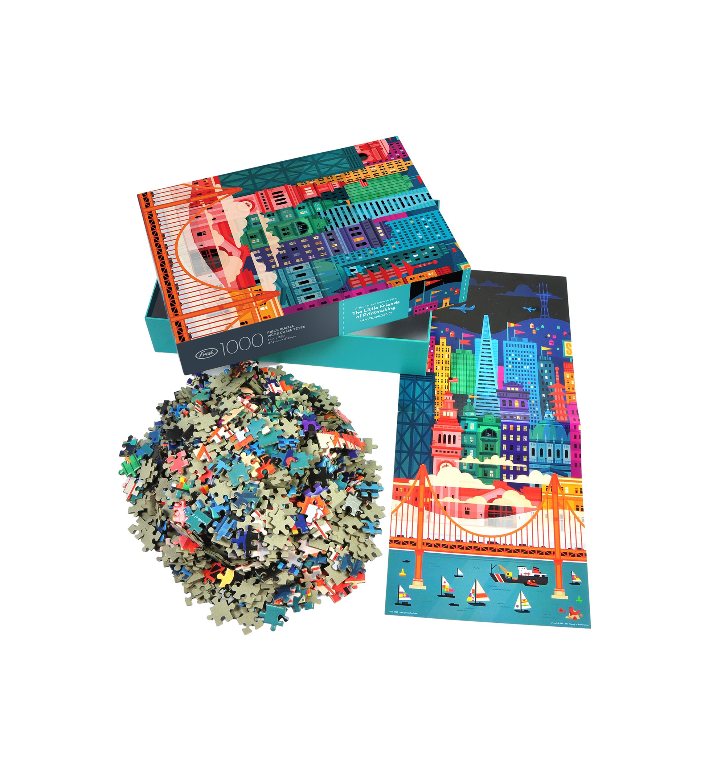 1000 Piece Puzzle: San Francisco by The Little Friends of Printmaking