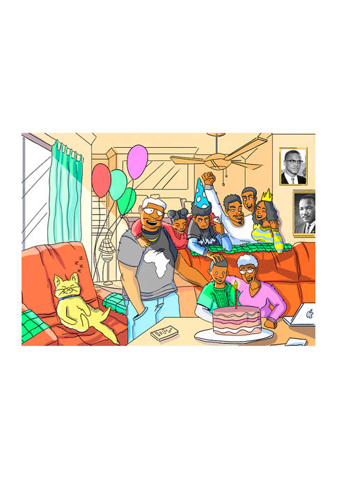 A Wonderful Black Family Birthday Party Greeting Cards