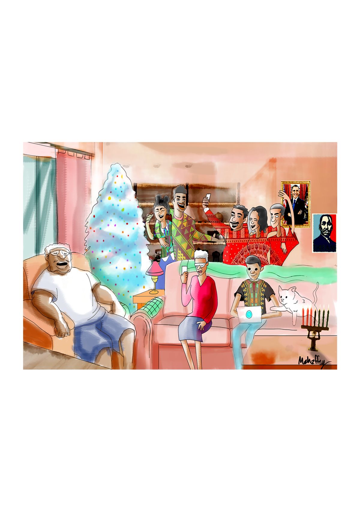 A Wonderful Black Family at Christmas - 10 Pack