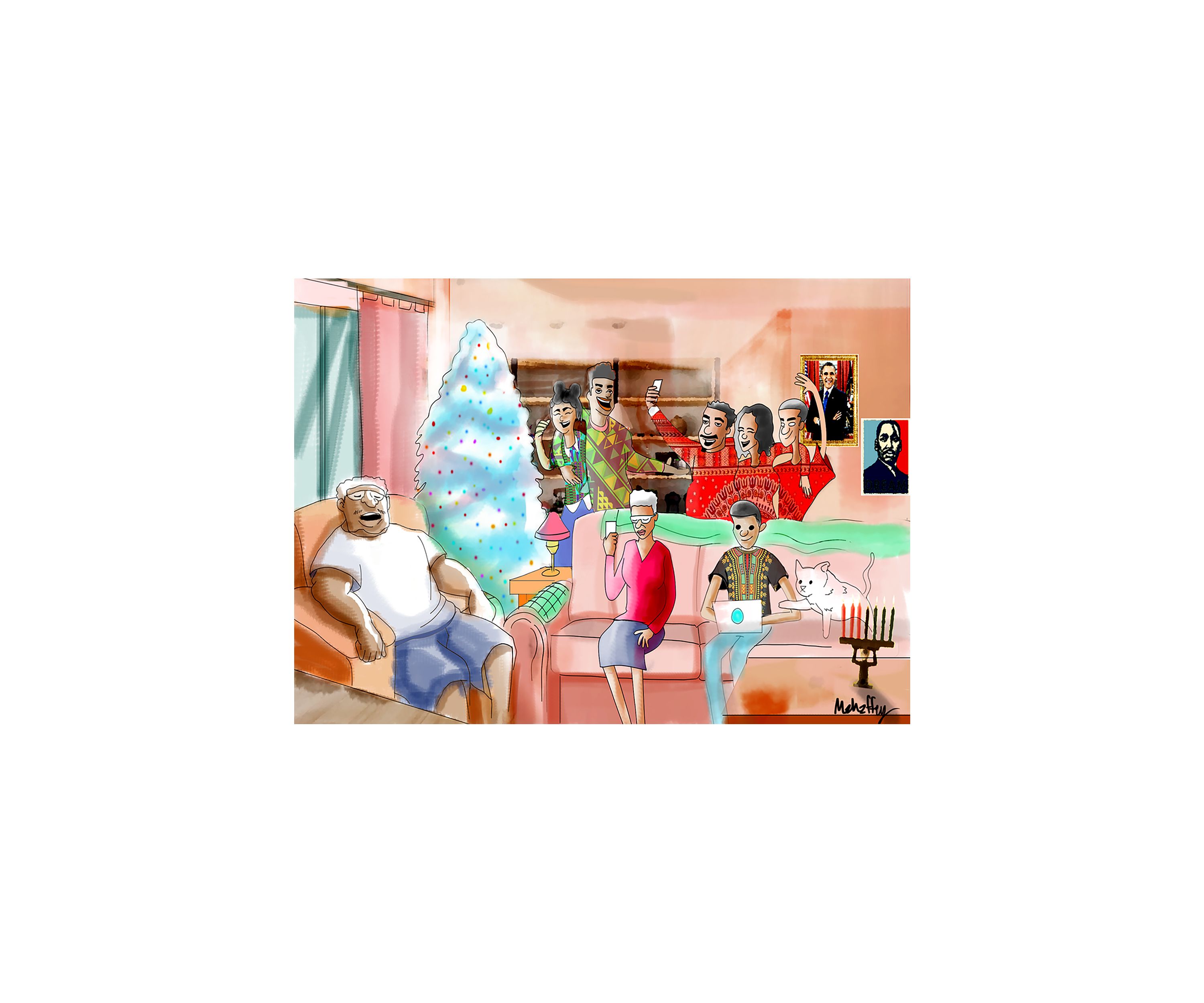 A Wonderful Black Family at Christmas - 10 Pack