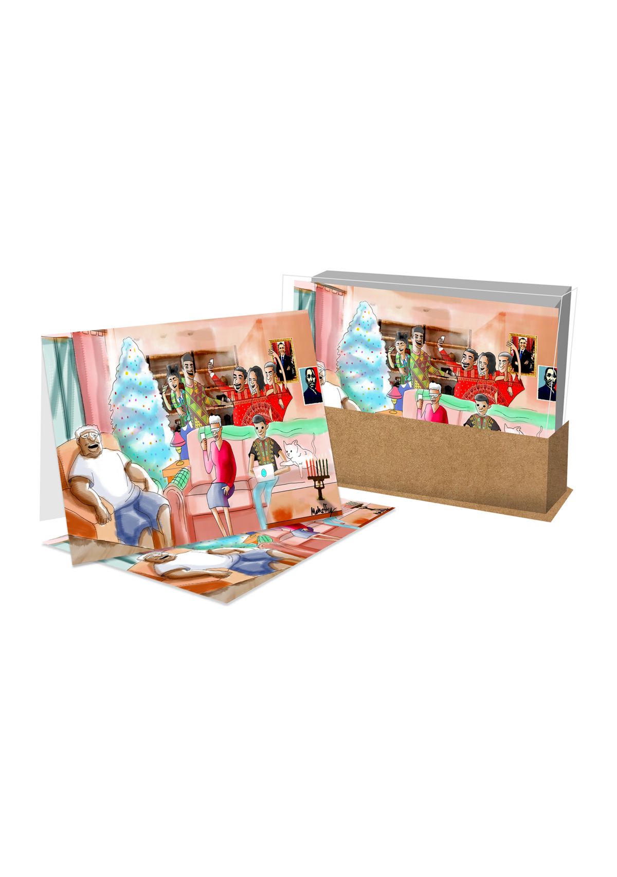 A Wonderful Black Family at Christmas - 10 Pack