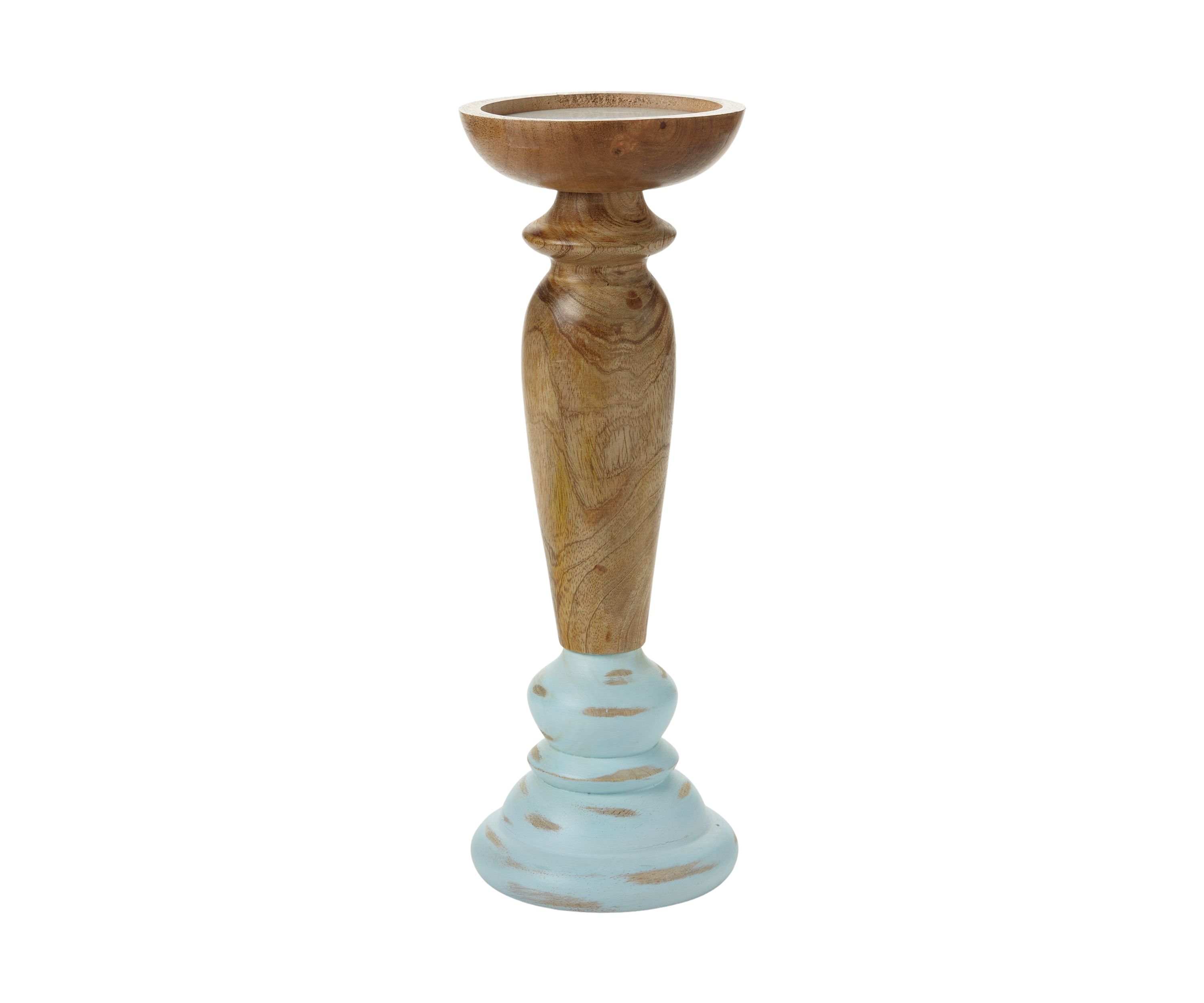 Large Wood Candle Holder 