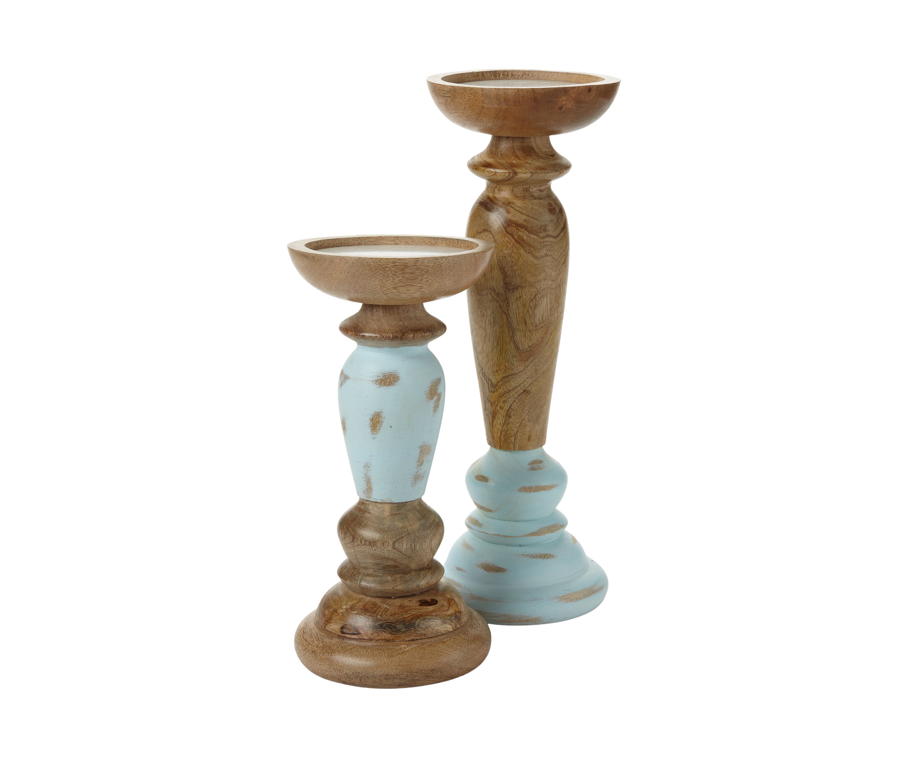 Large Wood Candle Holder 