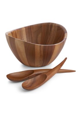 3 Piece Salad Set - Brown