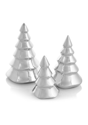 Nambe Mills Mini Christmas Trees - Set of 3, Silver, 3 Piece Set