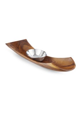 Nambe Mills Canu Chip & Dip Serving Set, Brown, Chip & Dip Set