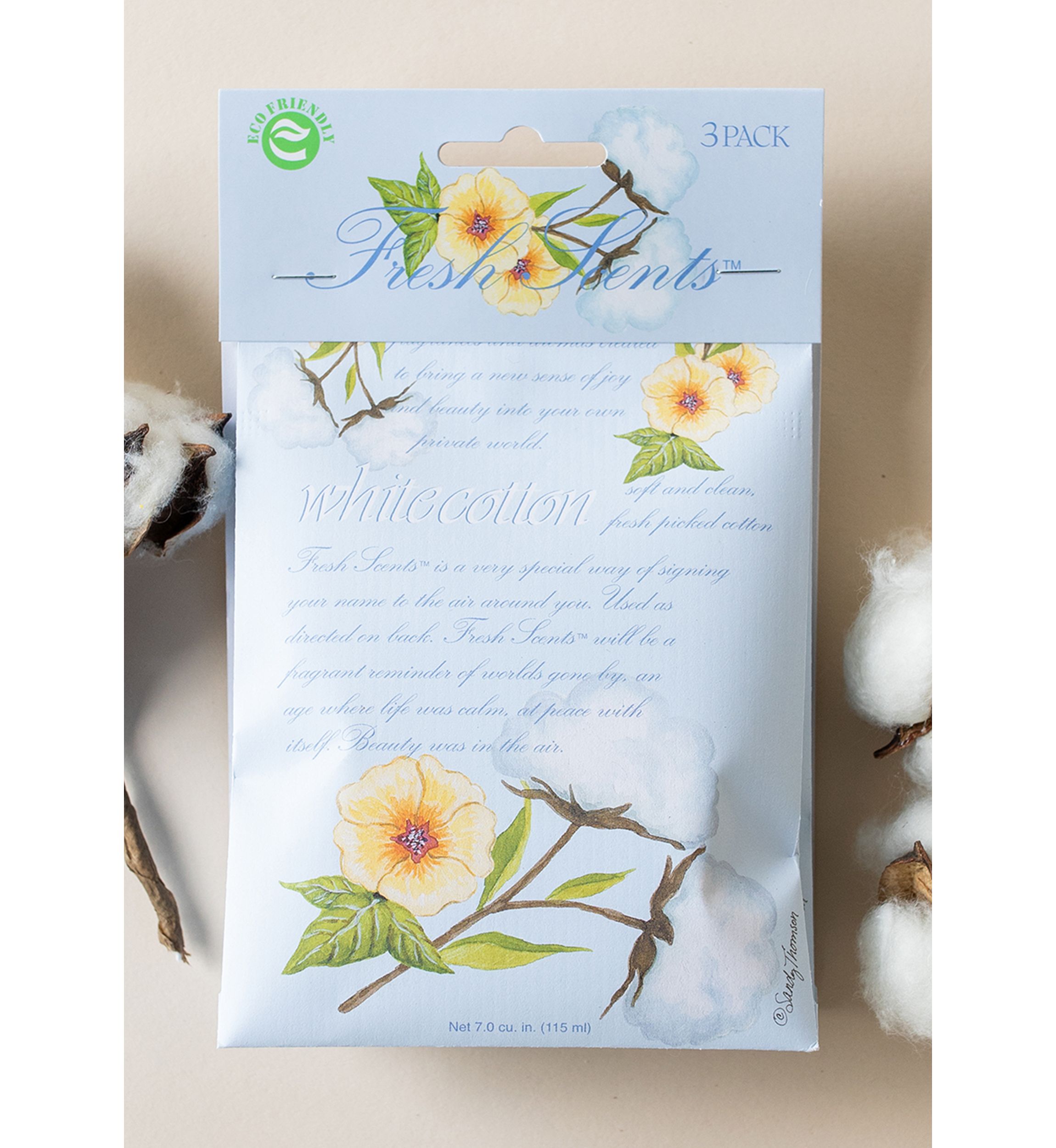 White Cotton Scented Sachet - 3 Pack