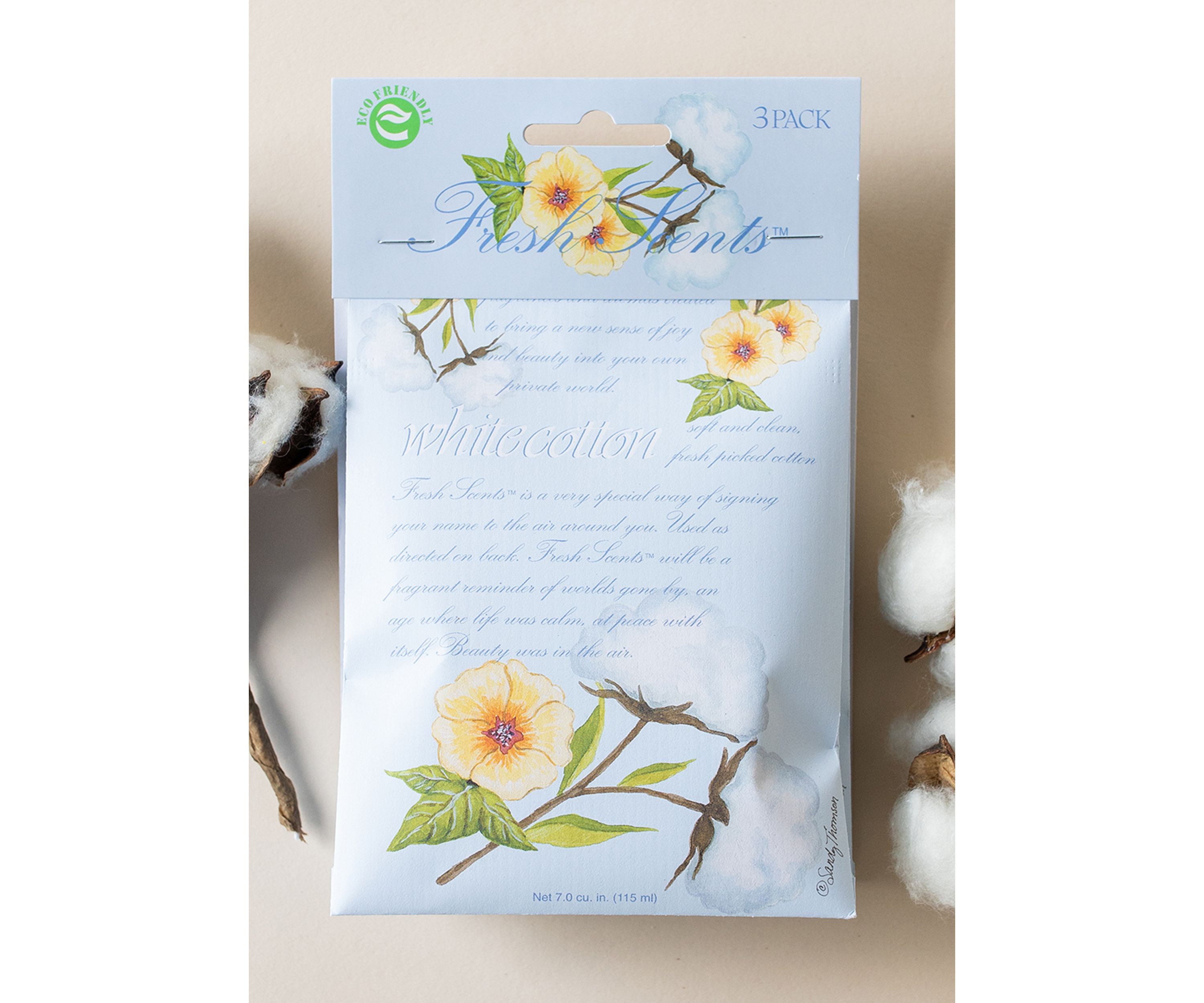 White Cotton Scented Sachet - 3 Pack