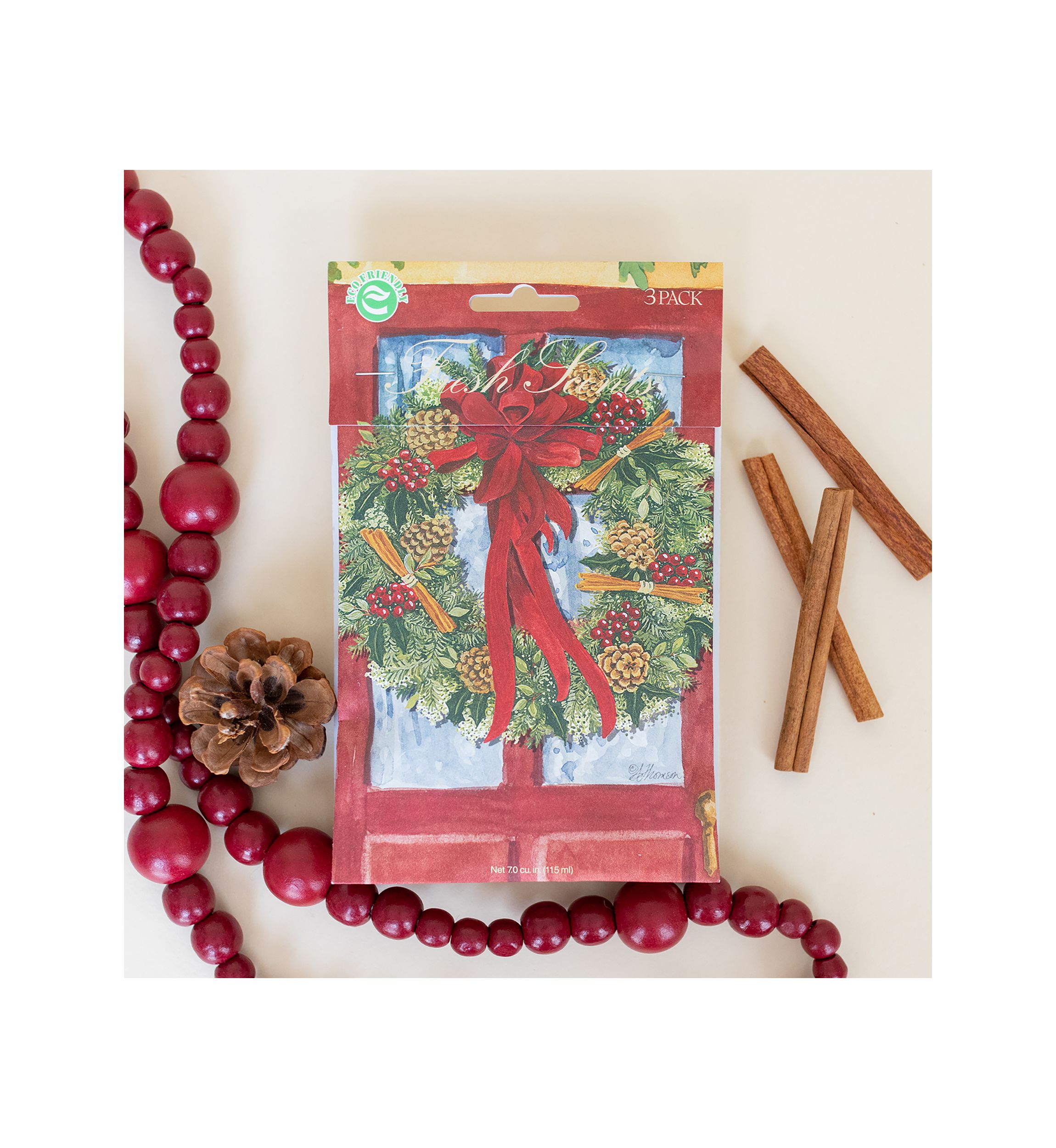 Red Door Wreath 3 Pack Scented Sachet