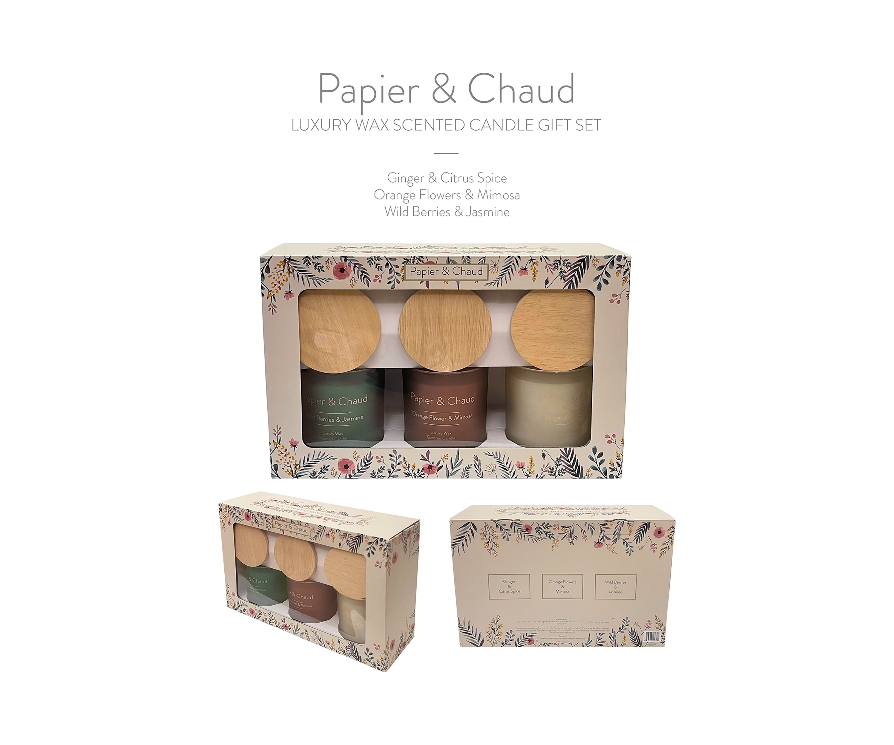 Luxury Wax Scented 3-Piece Candle Gift Set