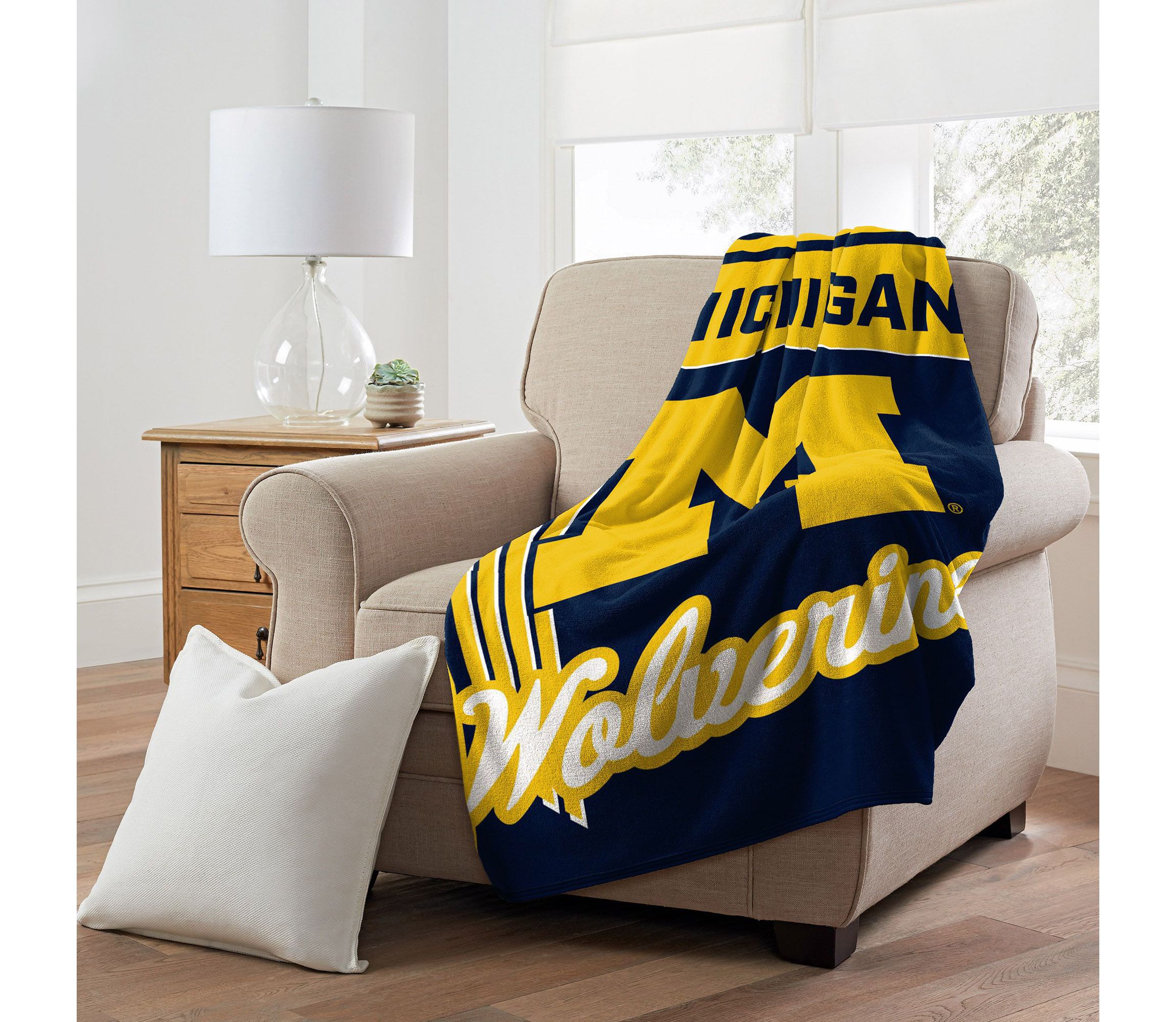 NCAA Officially Licenced Michigan Wolverines 46" x 60" Microfiber Throw Blanket