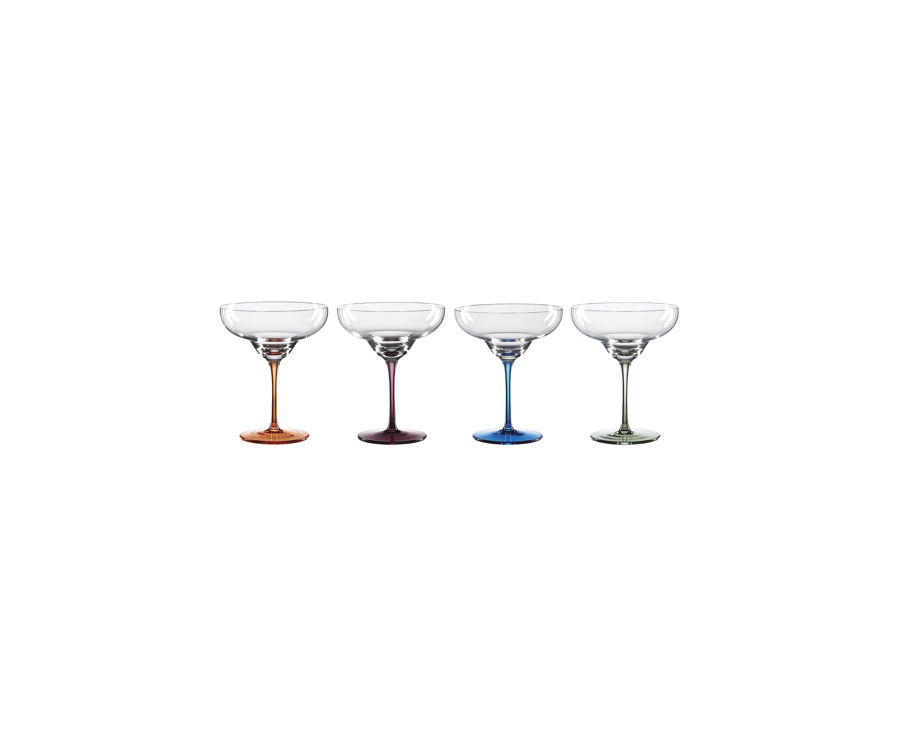 Set Of 4 True Colors Cocktail Glasses