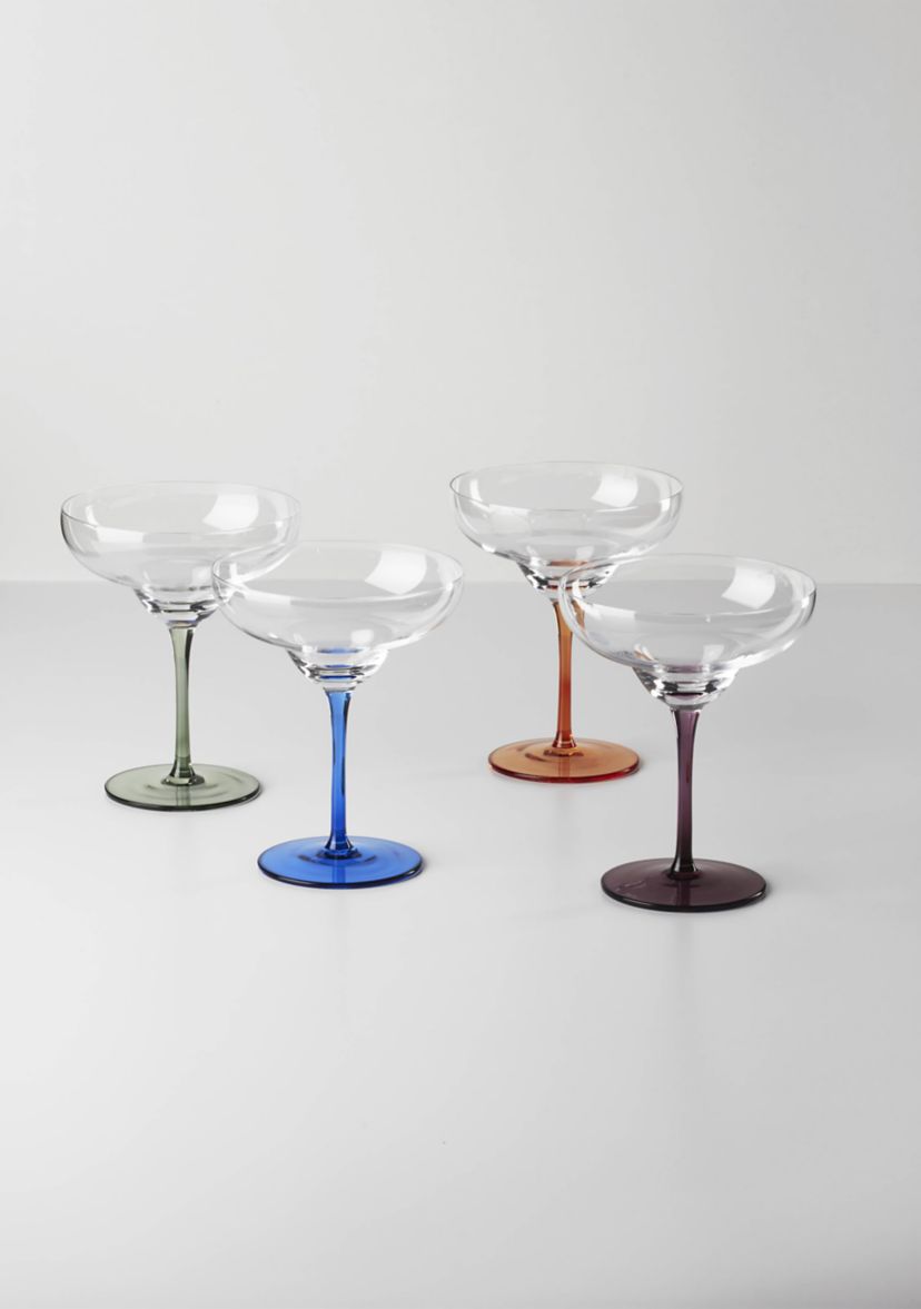 Set Of 4 True Colors Cocktail Glasses