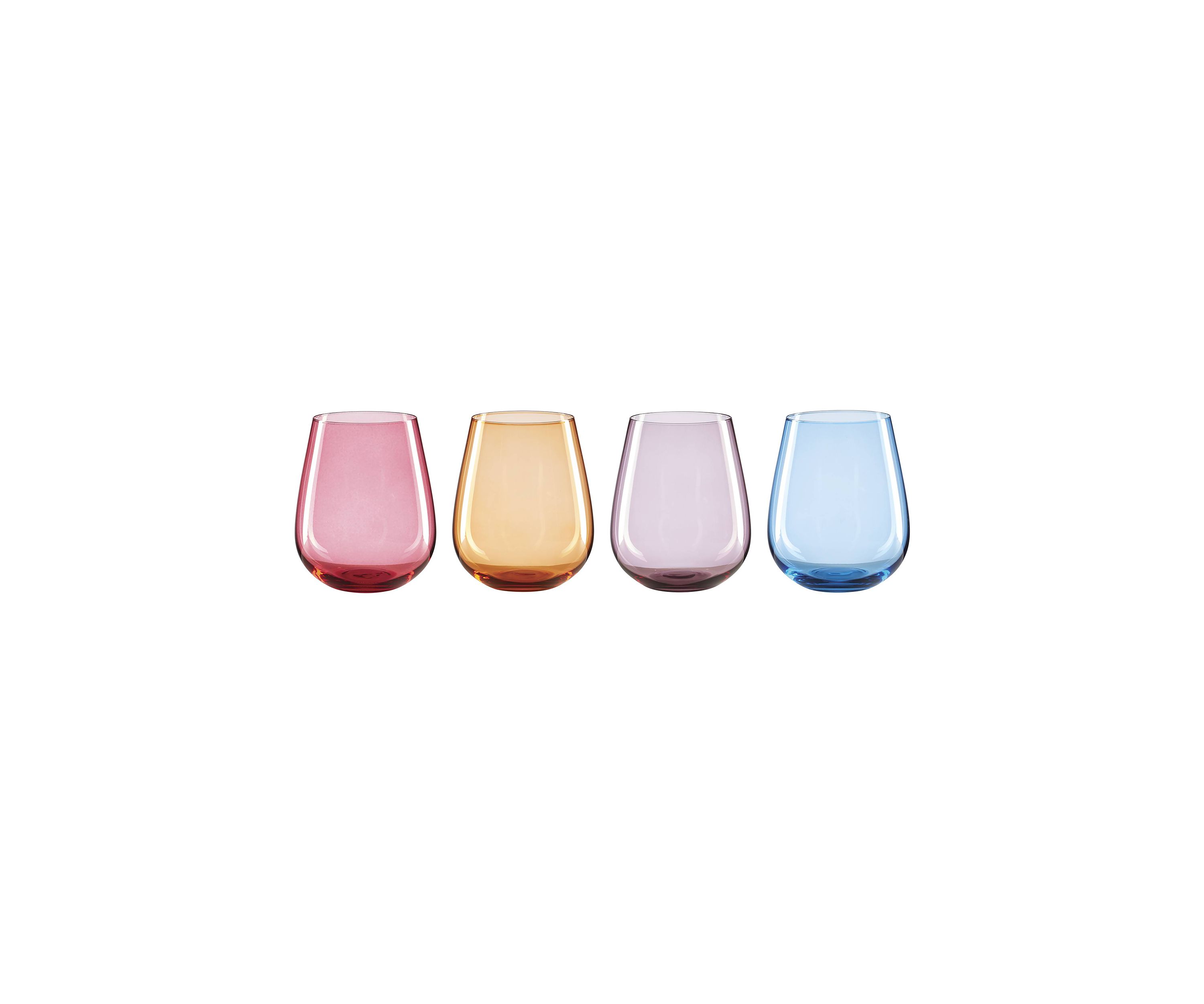 True Colors Stemless Wine Glasses - Set of 4 