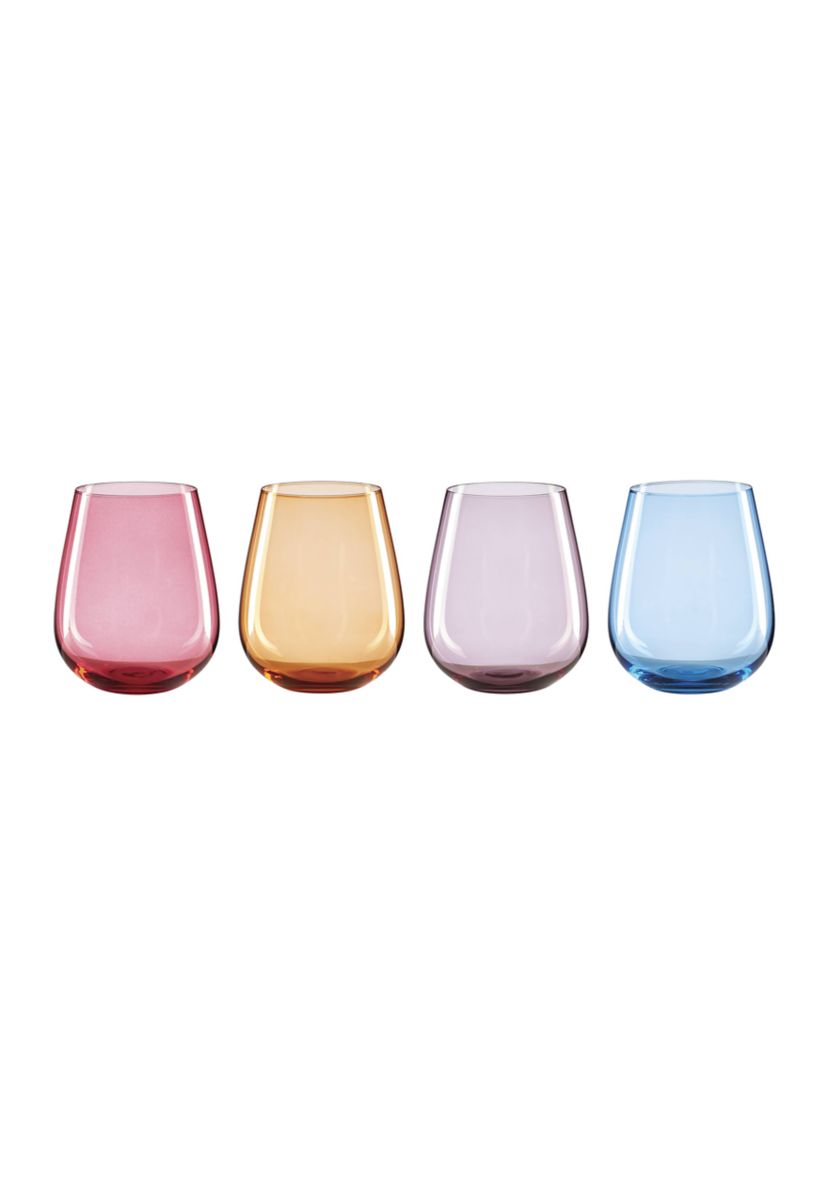 True Colors Stemless Wine Glasses - Set of 4 