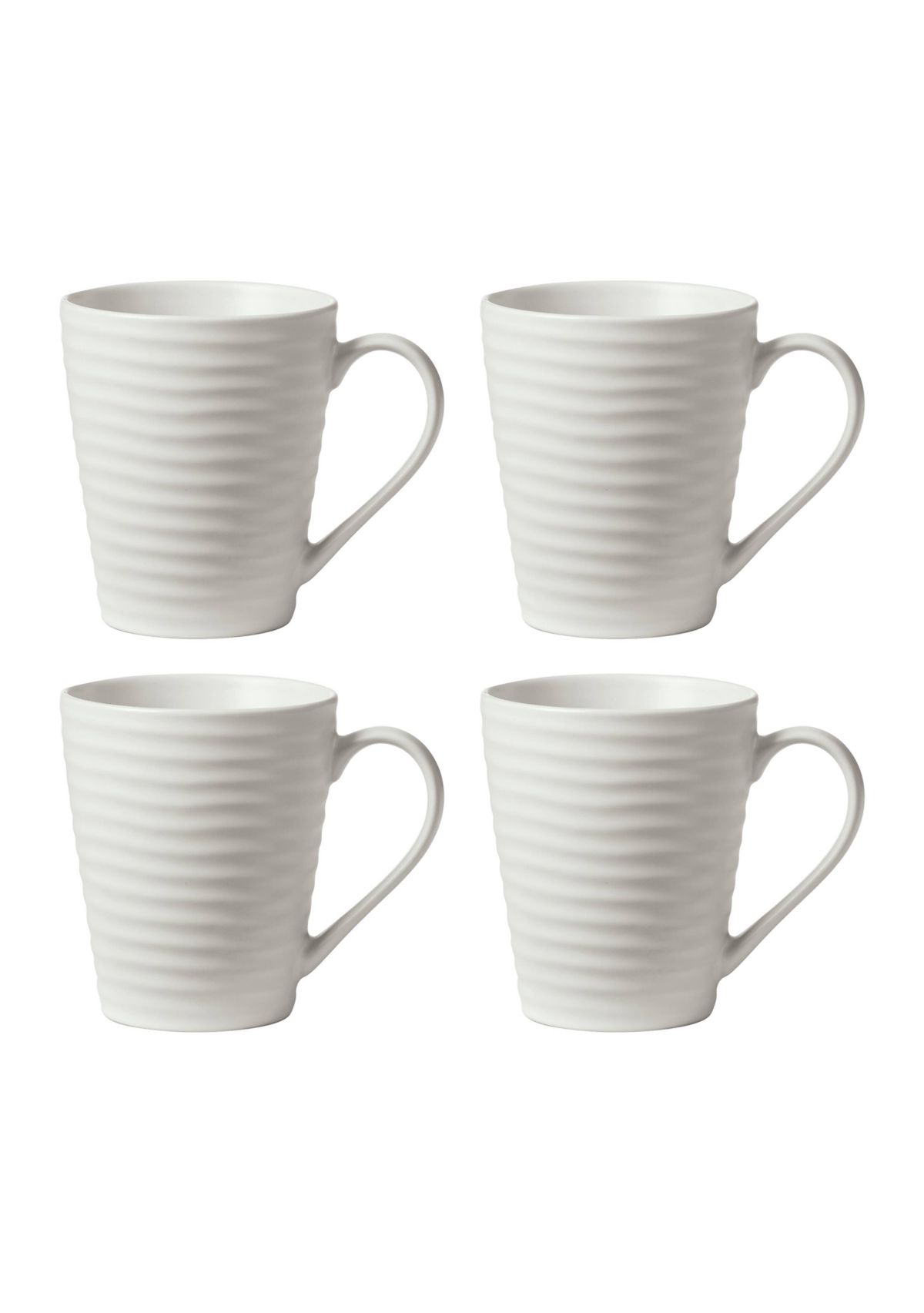 Ridge White Mugs - Set of 4