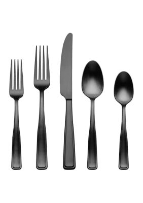 Reid Vintage Black Tumbled 20 Piece Flatware Set