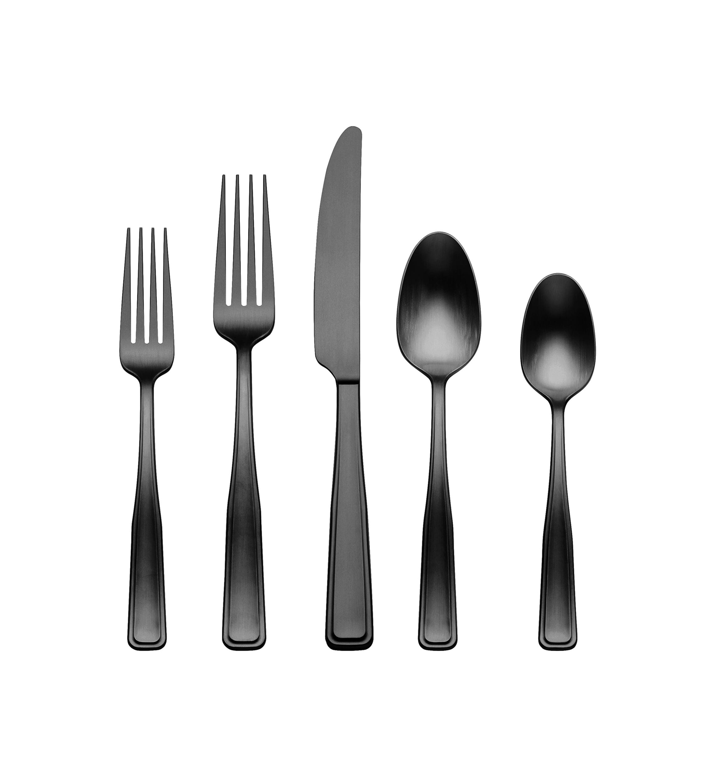 Reid Vintage Black Tumbled 20 Piece Flatware Set