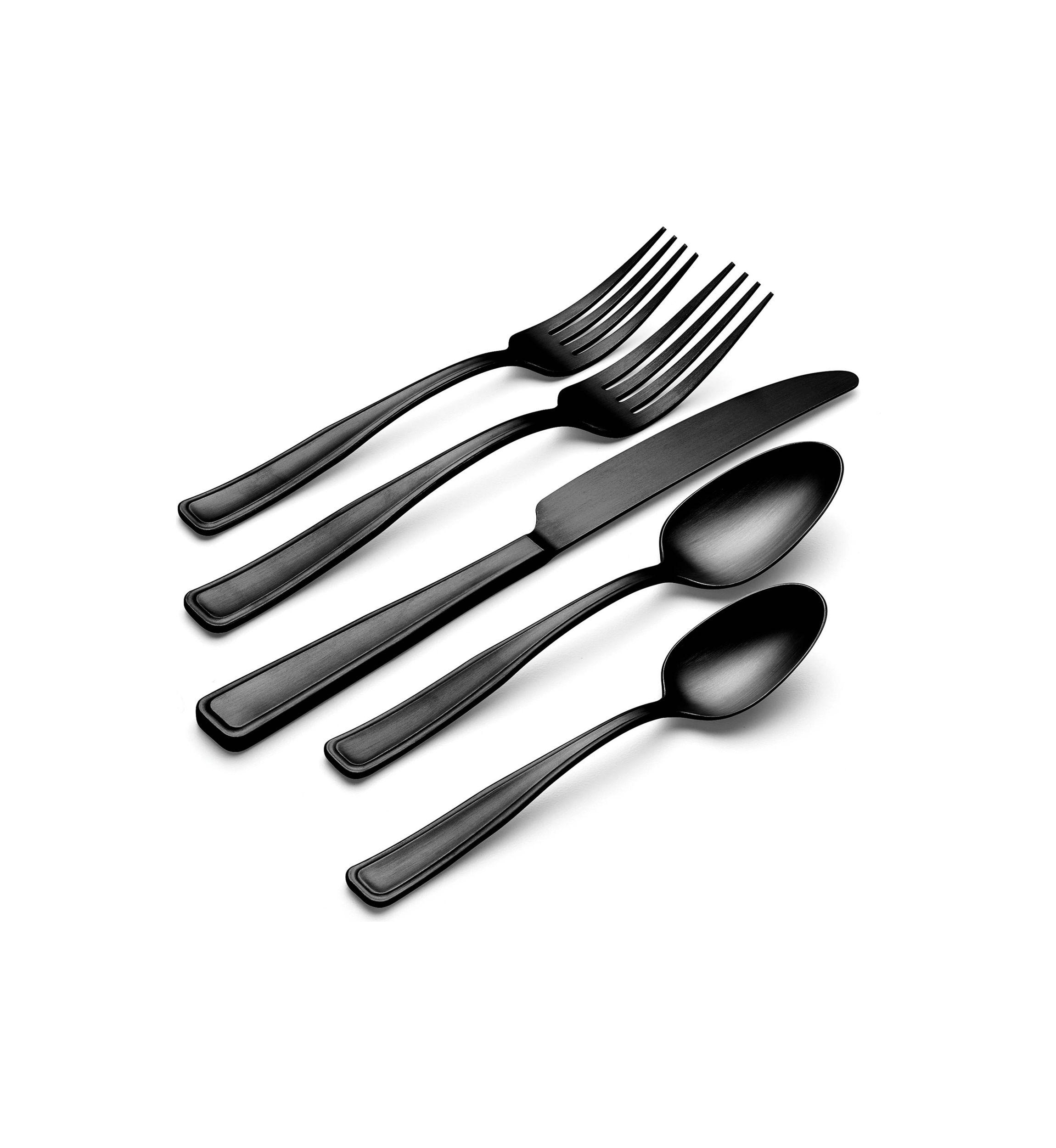 Reid Vintage Black Tumbled 20 Piece Flatware Set