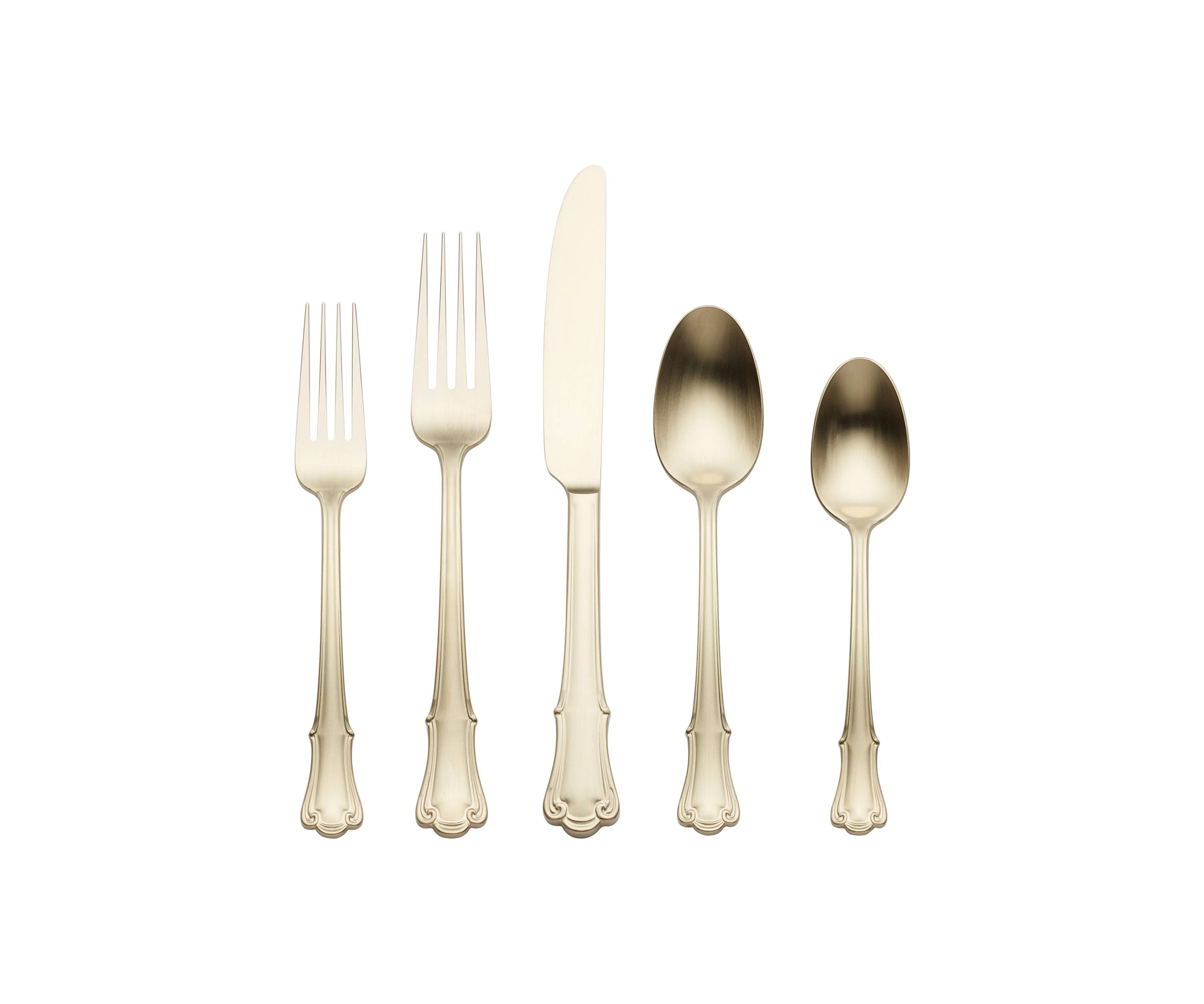 James Street Satin Champagne 20 Piece Flatware Set