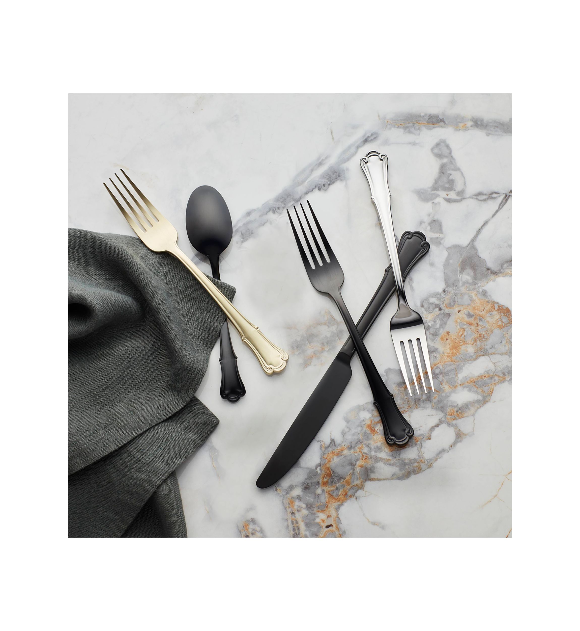 James Street Satin Champagne 20 Piece Flatware Set