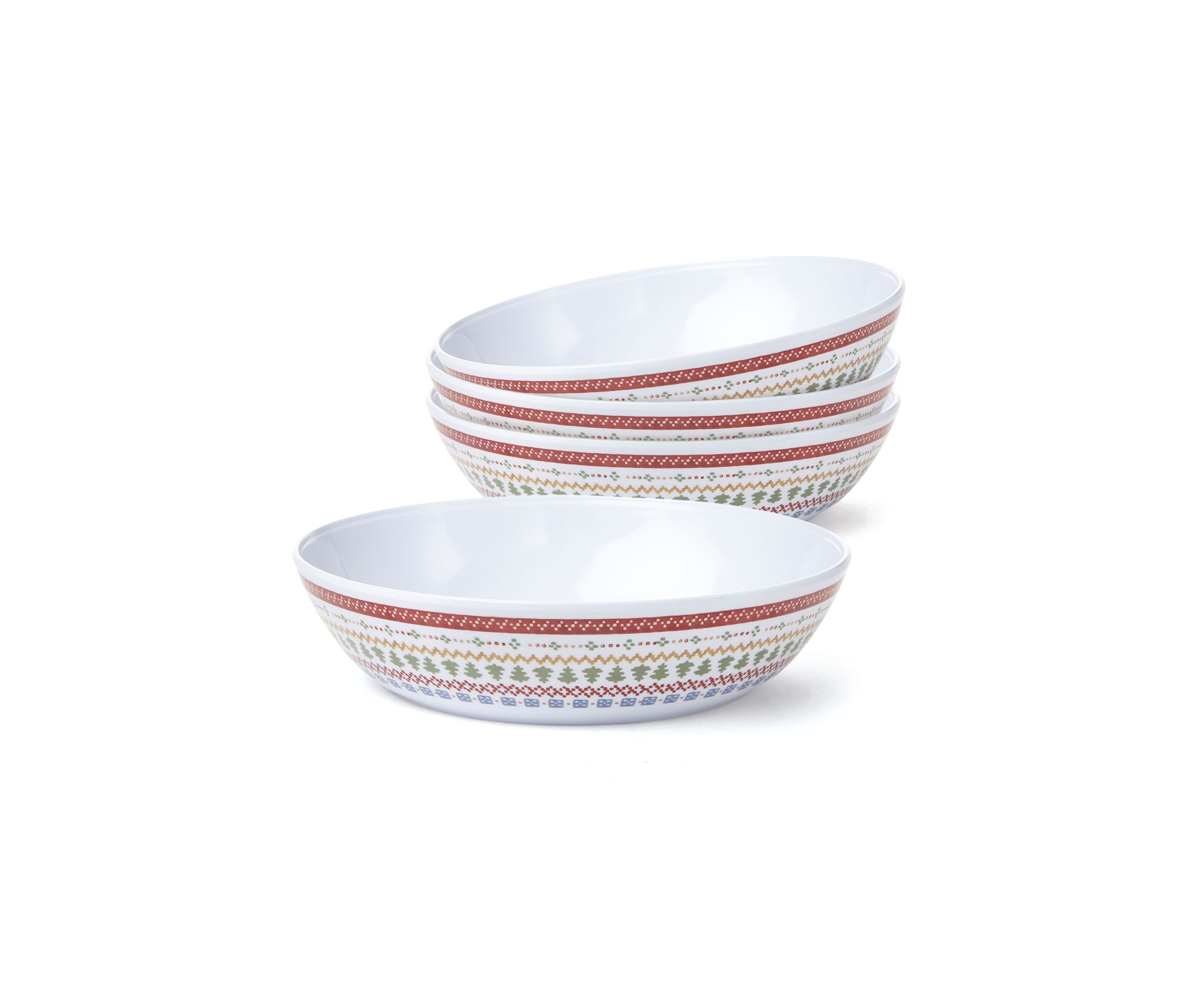 Fairisle Melamine Salad Bowls - Set of 4