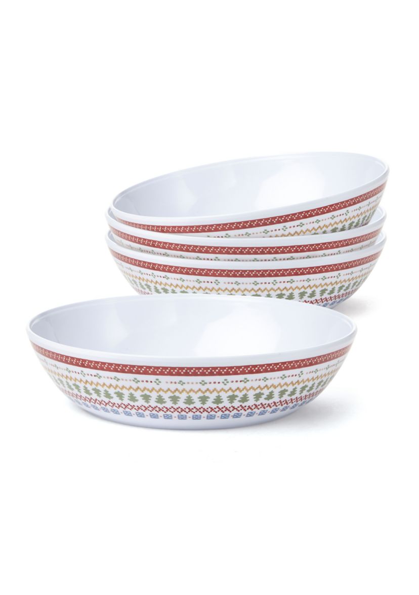 Fairisle Melamine Salad Bowls - Set of 4