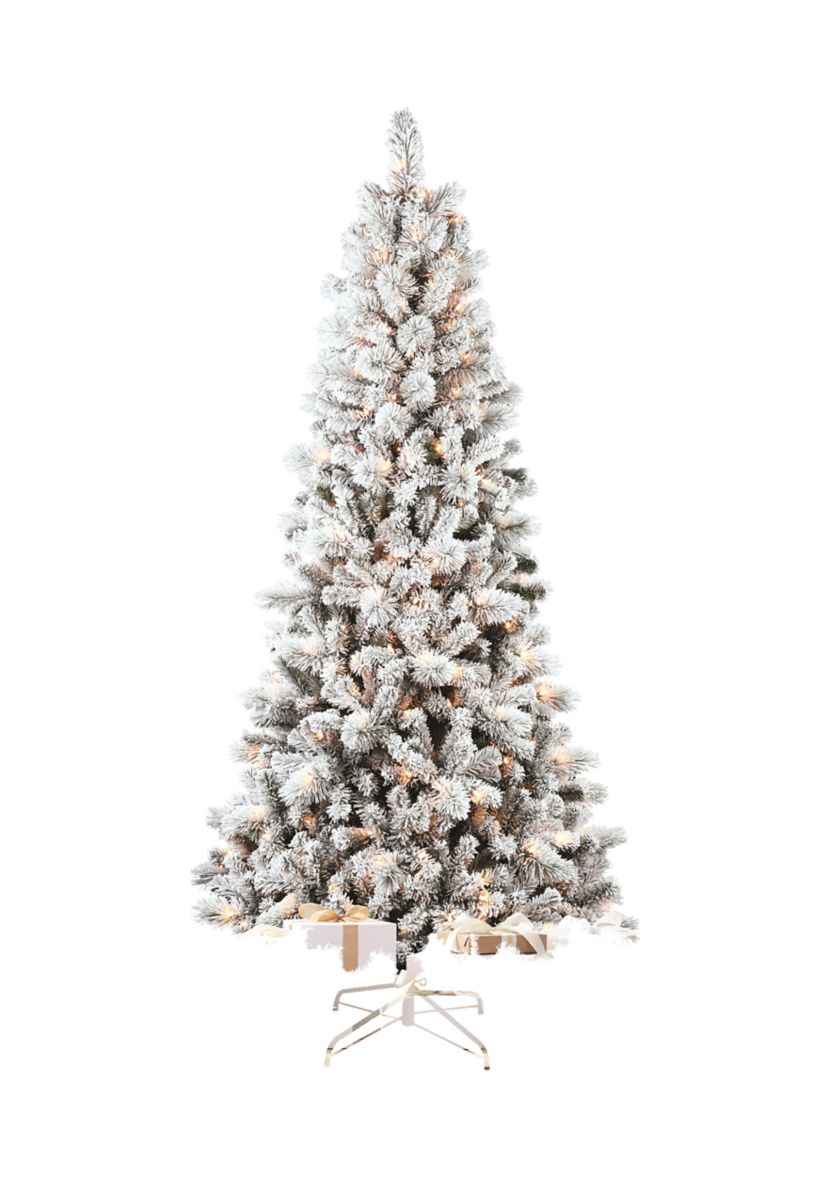 7.5 Pre Lit Flocked Christmas Tree