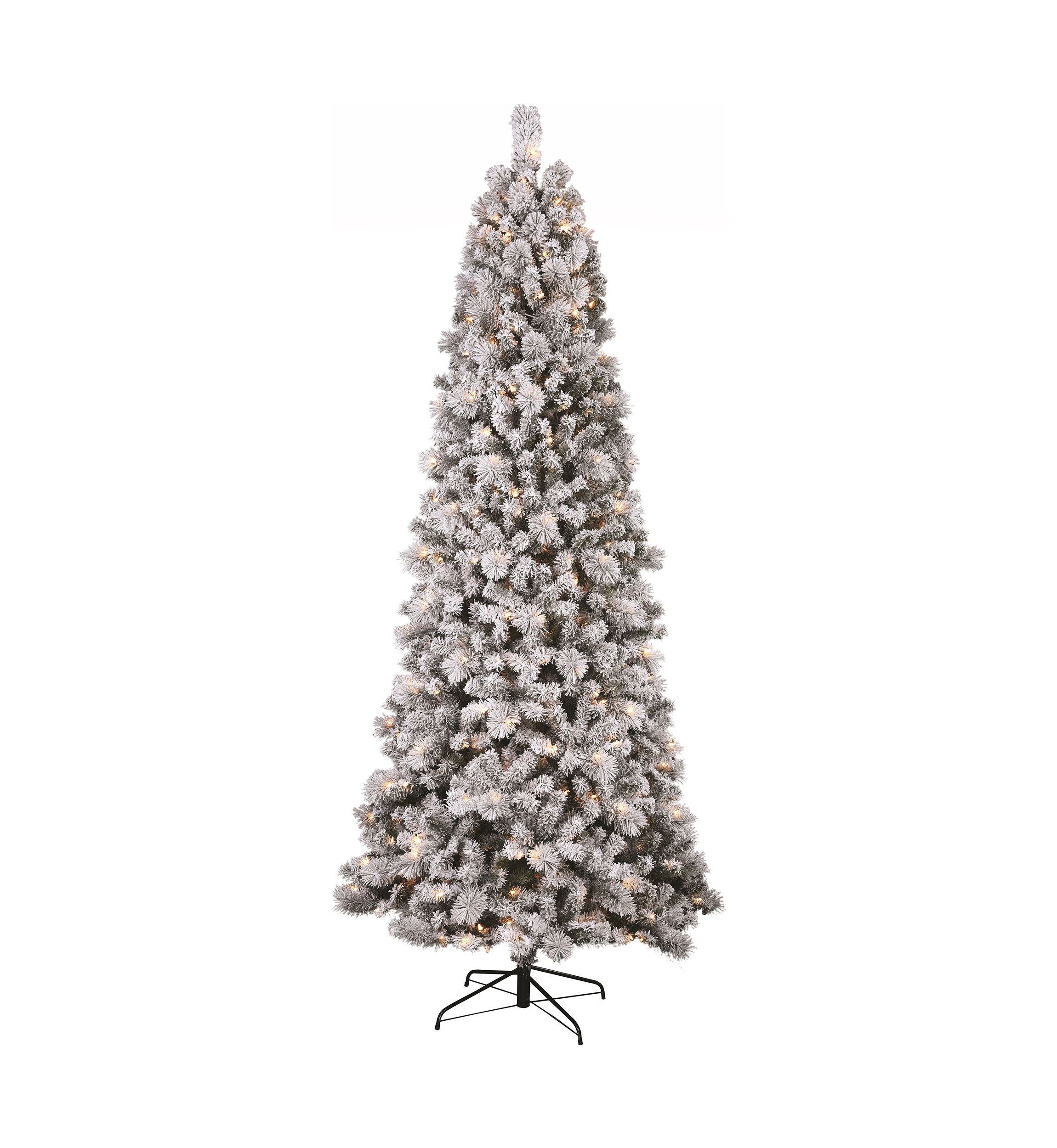 9 Pre Lit Flocked Christmas Tree