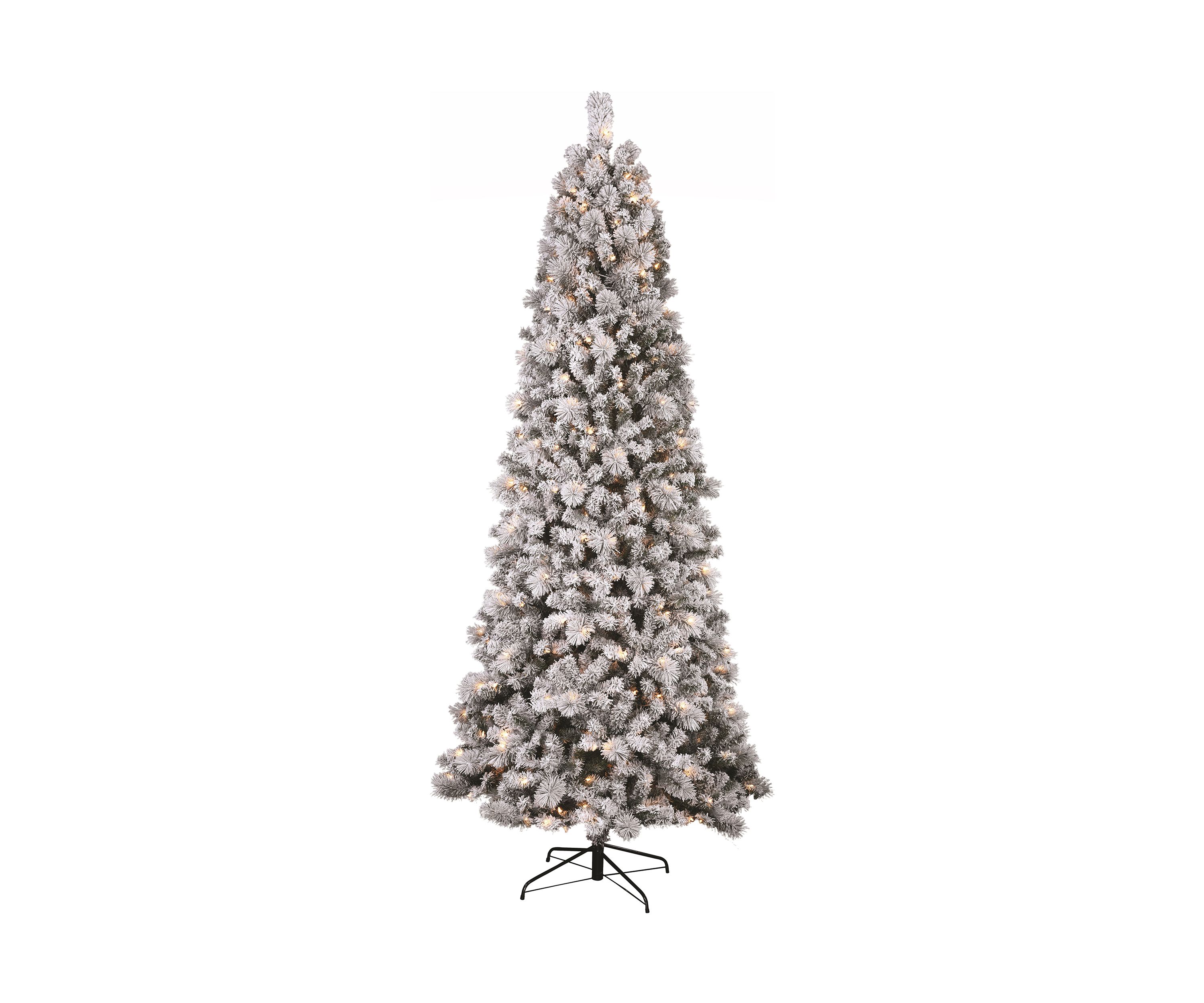 9 Pre Lit Flocked Christmas Tree