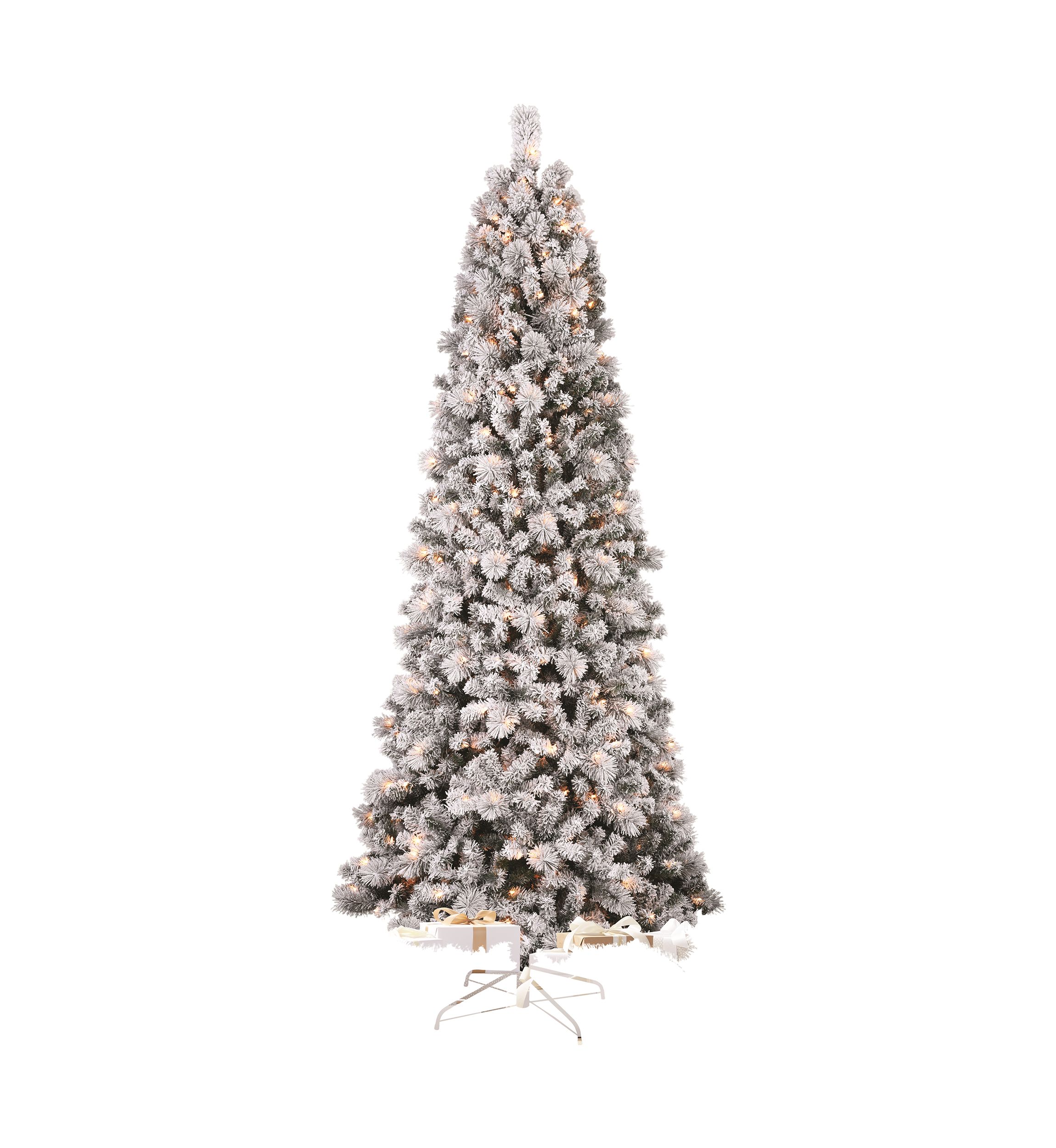 9 Pre Lit Flocked Christmas Tree