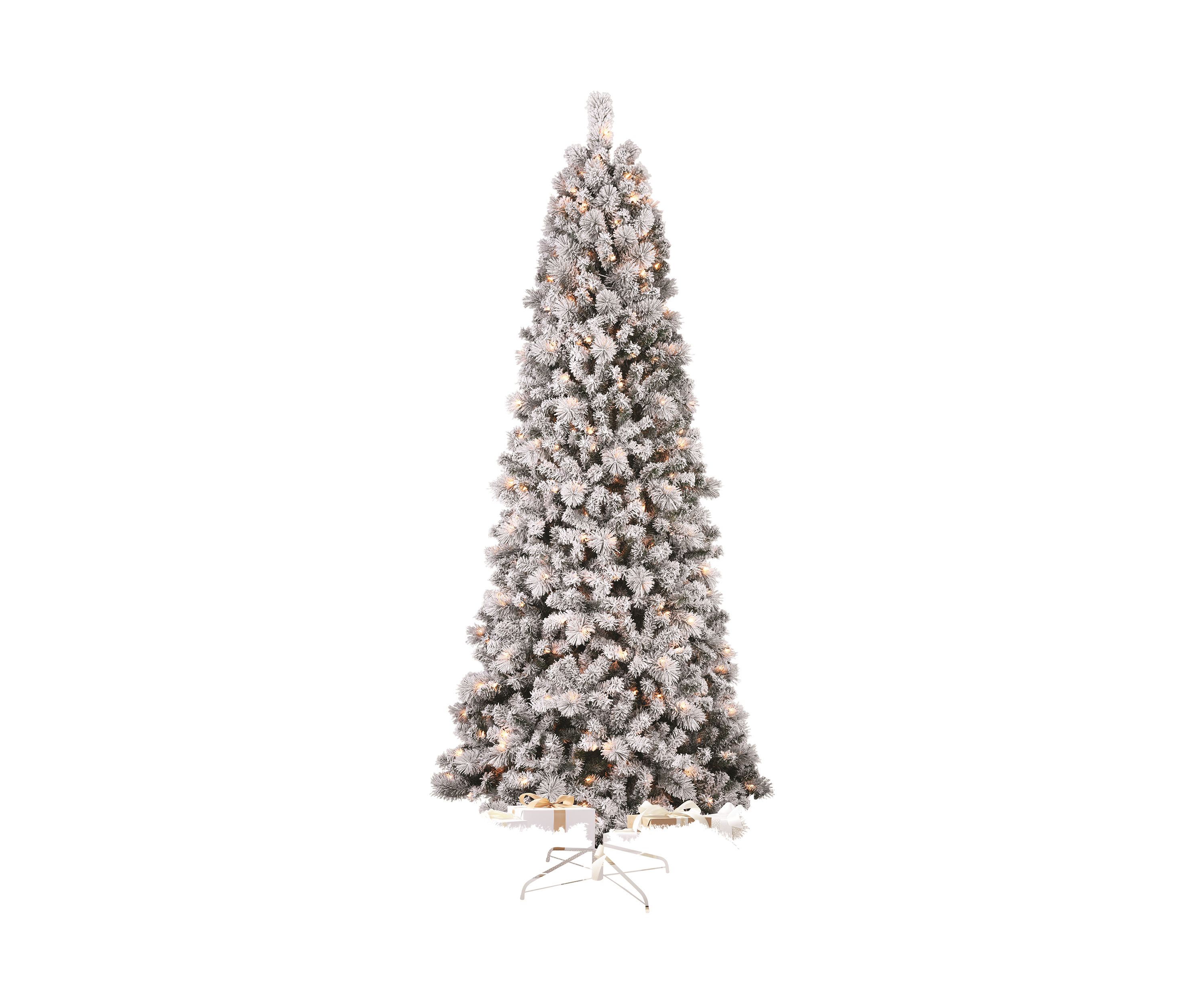 9 Pre Lit Flocked Christmas Tree