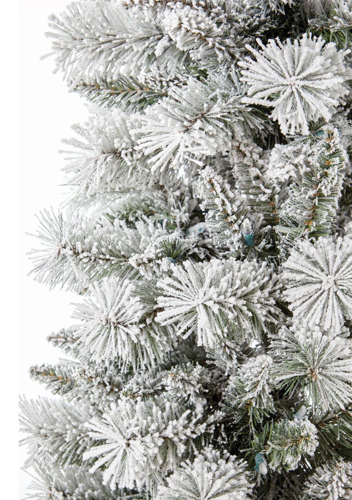 7.5 Foot Pre Lit Flocked Pencil Christmas Tree