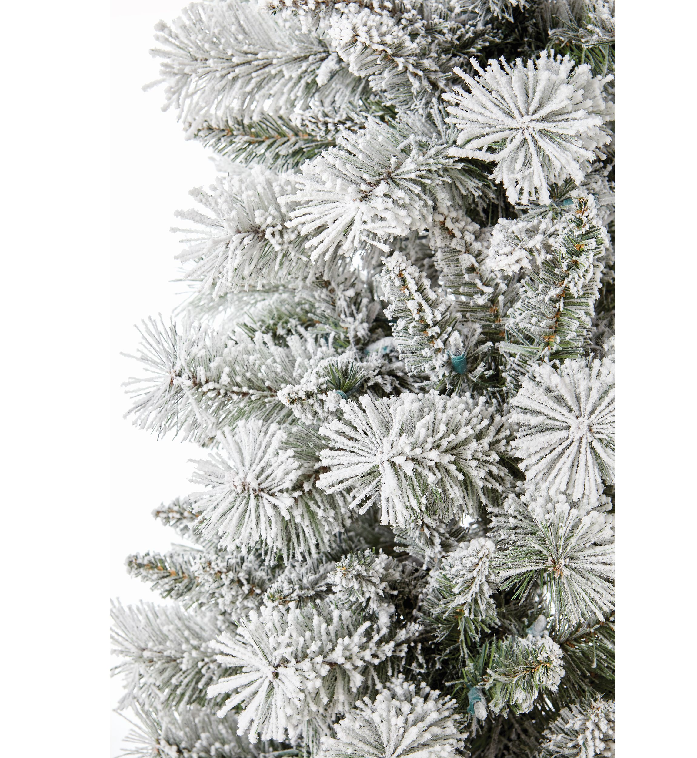 7.5 Foot Pre Lit Flocked Pencil Christmas Tree