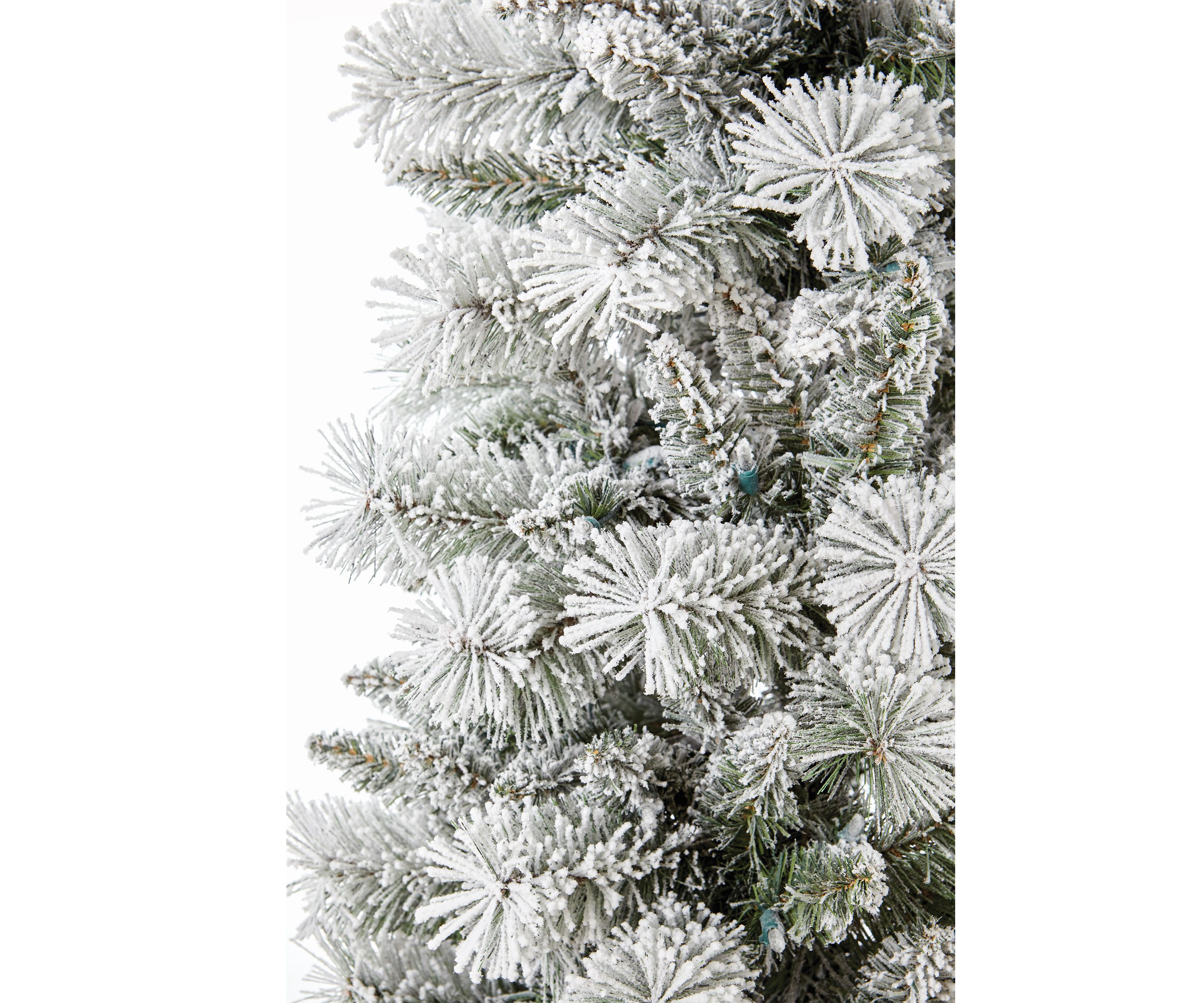 7.5 Foot Pre Lit Flocked Pencil Christmas Tree
