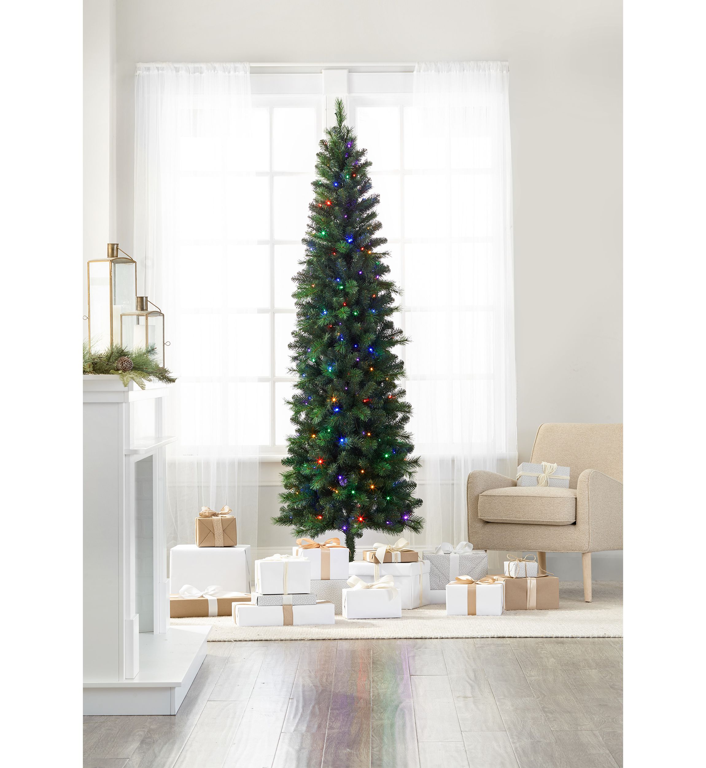 7.5 Pre Lit Pencil Christmas Tree