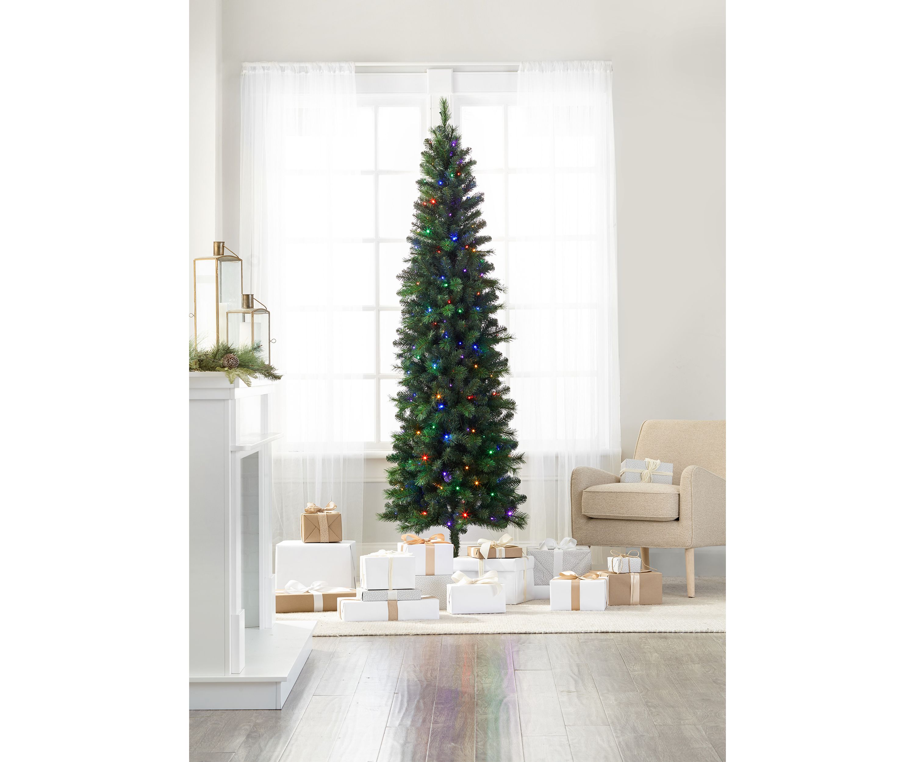 7.5 Pre Lit Pencil Christmas Tree